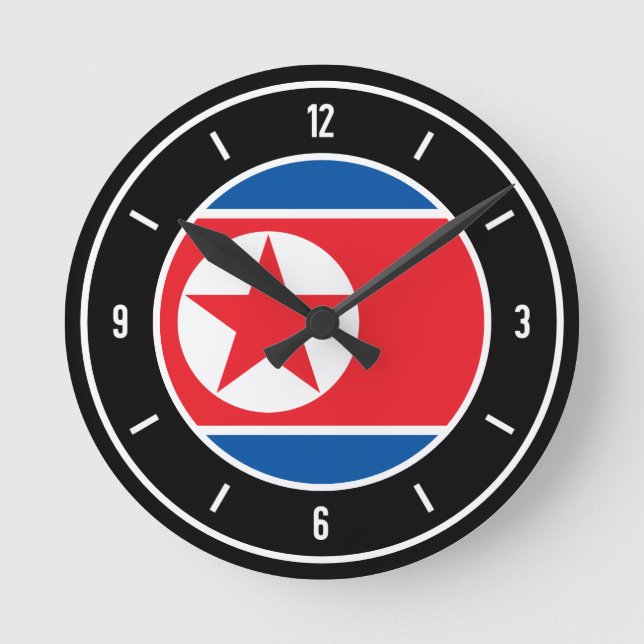Relógio Redondo Líder de Sinalizador da Coreia do Norte (Frente)