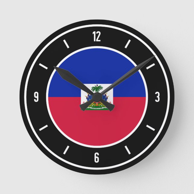Relógio Redondo Líder de Sinalizador do Haiti (Frente)