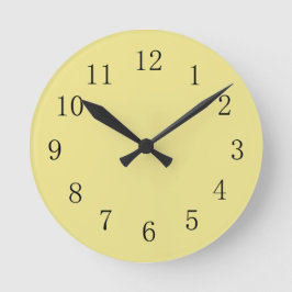 Relógio Redondo Light Khaki Yellow Kitchen Wall Clock