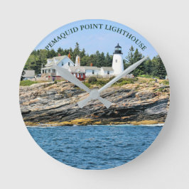Relógio Redondo Lighthouse Maine Wall Clock