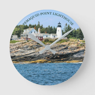 Relógio Redondo Lighthouse Maine Wall Clock