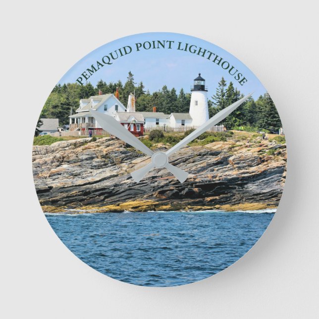 Relógio Redondo Lighthouse Maine Wall Clock (Frente)