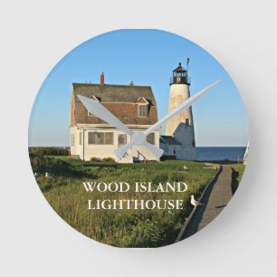 Relógio Redondo Lighthouse Maine Wall Clock