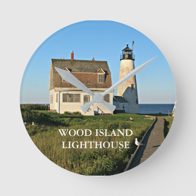 Relógio Redondo Lighthouse Maine Wall Clock (Frente)