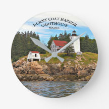 Lighthouse Maine Wall Clock, um farol de Casaco qu
