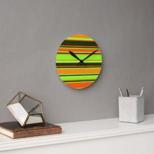 Relógio Redondo Limão, Laranja E Tangerina - Bloqueio De Parede Co