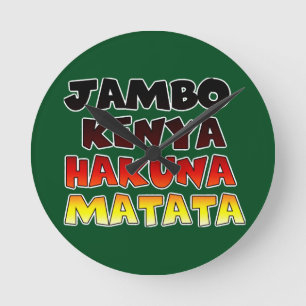 Relógio Redondo Linda Jambo Kenya Hakuna Matata Lovely Art