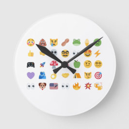 Relógio Redondo Linha do tempo de 35 emojis Roaring Kitty meme GME