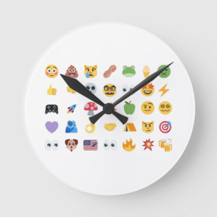 Relógio Redondo Linha do tempo de 35 emojis Roaring Kitty meme GME