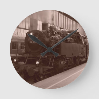 Relógio Redondo Locomotiva de vapor alemão