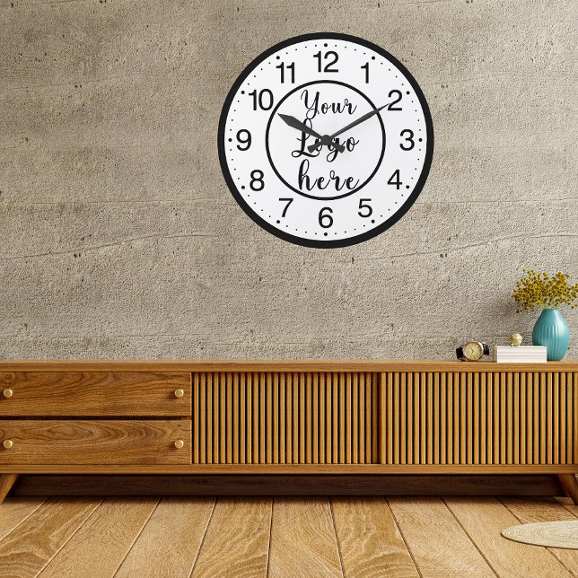 Relógio Redondo Logotipo comercial personalizado (Criador carregado)