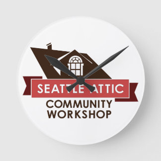 Relógio Redondo Logotipo da cor SACW, pulso de disparo de parede