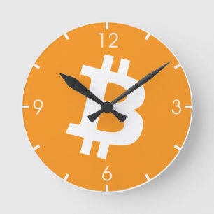 Relógio Redondo Logotipo de Cryptocurrency Bitmoeda