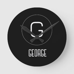 Relógio Redondo Logotipo personalizável de nome pessoal