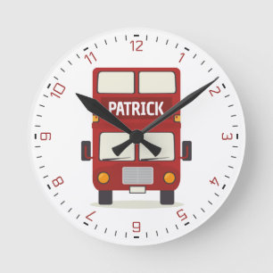 Relógio Redondo London Red Bus Personalizado