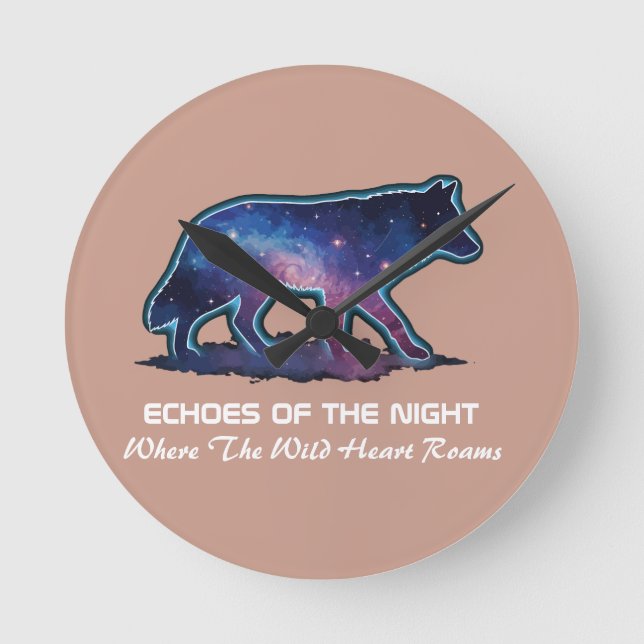 Relógio Redondo Lone Galaxy Wolf Silhouette - Echoes (NO NUMBERS) (Frente)