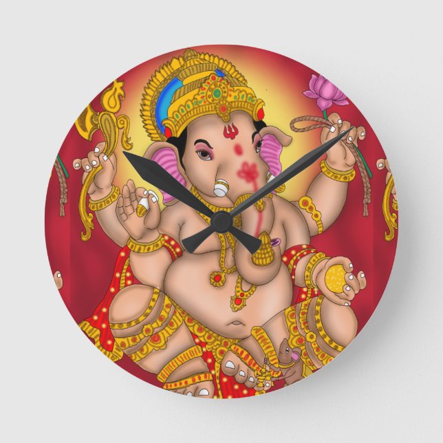 Relógio Redondo Lord Ganesha Wall Clock (Frente)