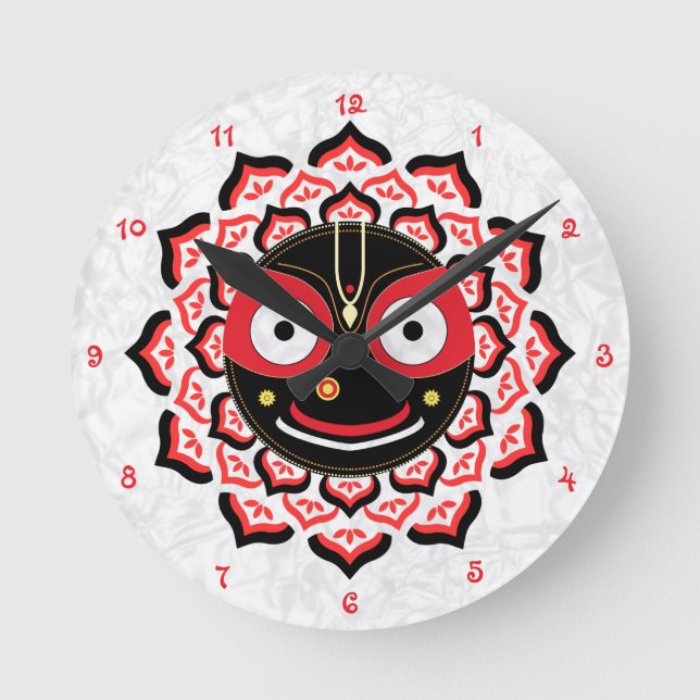 Relógio Redondo Lord Jagannath Face Chakra Hindu Deity (Frente)