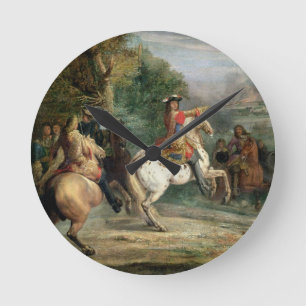 Relógio Redondo Louis XIV (1638-1715) que vigiam o cerco de um Ci
