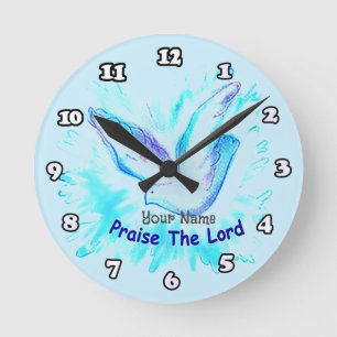 Relógio Redondo Louvando o Relógio-Cristão
