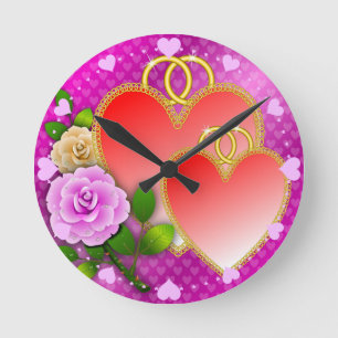 Relógio Redondo Love Hearts Dia de os namorados-20362