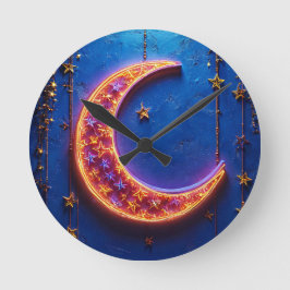 Relógio Redondo Lua crescente brilhante