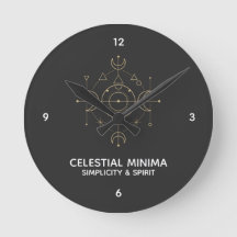 Lua Crescente Minimalista & Arte de Linha do Sol -
