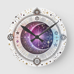 Relógio Redondo Lua de astrologia bodiaca