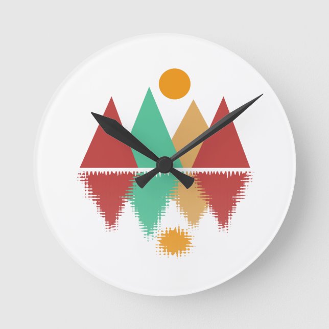 Relógio Redondo Lua Sobre Quatro Picos #2 (Frente)