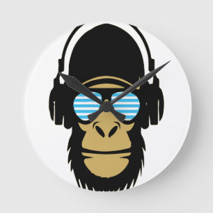 Relógio Redondo Macaco de Mr.Dubstep