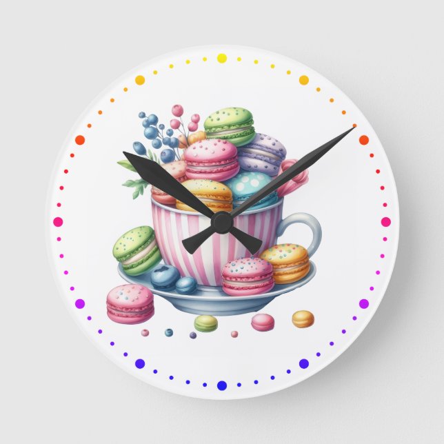 Relógio Redondo Macarons Reloj de pared (Frente)