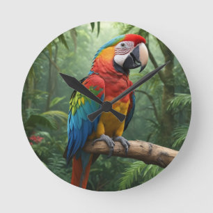 Relógio Redondo Macaw Parrot