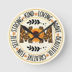 Relógio Redondo Mãe Girassol