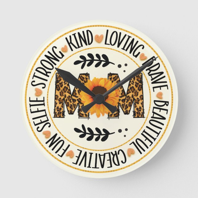 Relógio Redondo Mãe Girassol (Frente)