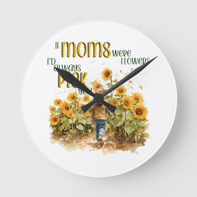 Relógio Redondo mães eram flores (Frente)