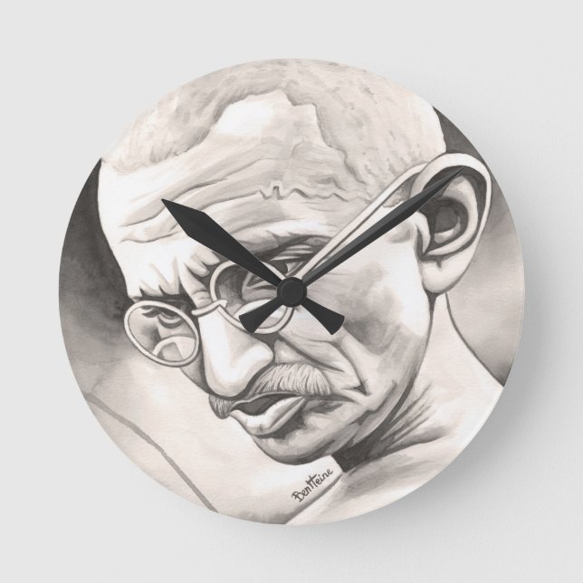 Relógio Redondo Mahatma Gandhi (Frente)