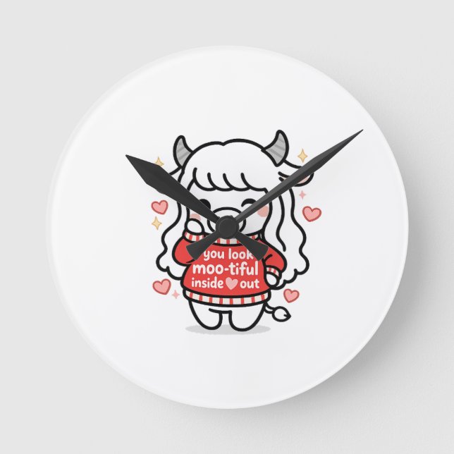 Relógio Redondo Maisie Moo Clock  (Frente)