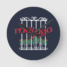 Relógio Redondo Malaga, window with flowers