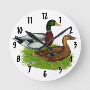 Relógio Redondo Mallard Drake e Duck