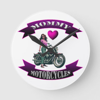 Relógio Redondo Mamãe Ama Motocicletas