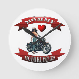 Relógio Redondo Mamãe Ama Motocicletas