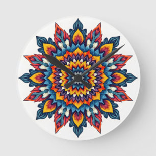 Relógio Redondo Mandala em branco