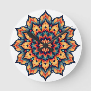Relógio Redondo Mandala em branco