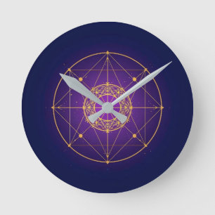Relógio Redondo Mandala Sagrado Celestial – Geometria Mística