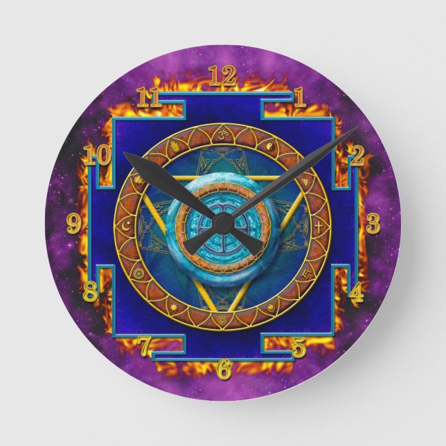 RELÓGIO REDONDO MANDALA TWELVE RELIGIÕES (Frente)