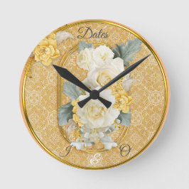 Relógio Redondo Mandalas Douradas de vários designs de Círculos Ge