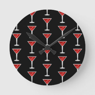 Relógio Redondo Manhattan Cocktail Alcoólico Alcoólico Amantes d