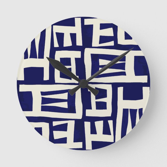 Relógio Redondo Mapa Africano - Marfim Marinho (Frente)