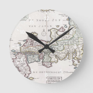 Relógio Redondo Mapa antigo de Japão   1769