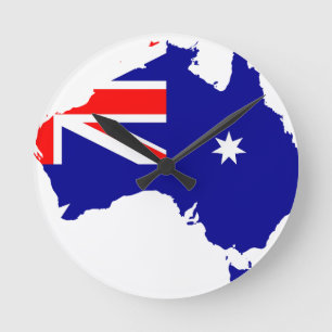 Relógio Redondo Mapa australiano da bandeira